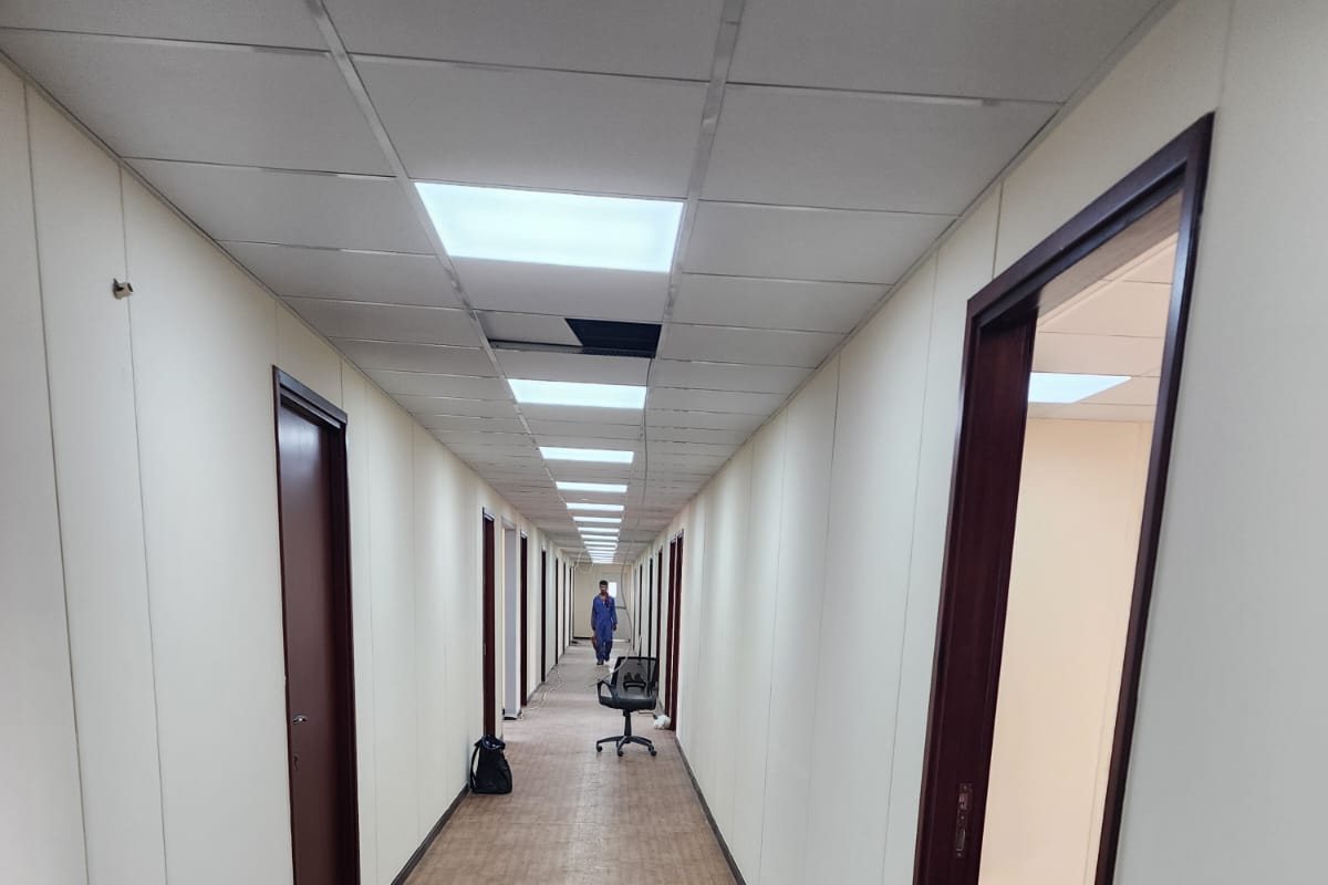 Corridor serving the office rooms