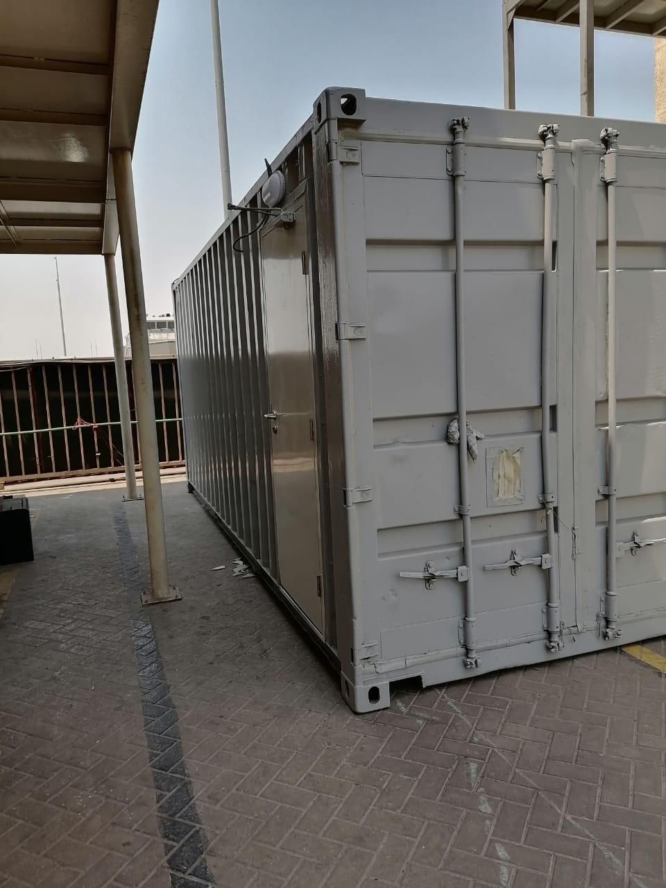 Converted 20ft container with original cargo doors retained