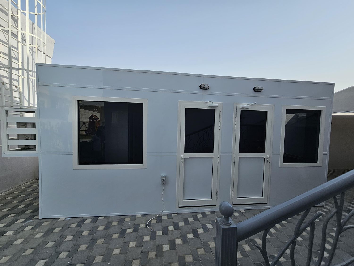 Long elevation with window and doors